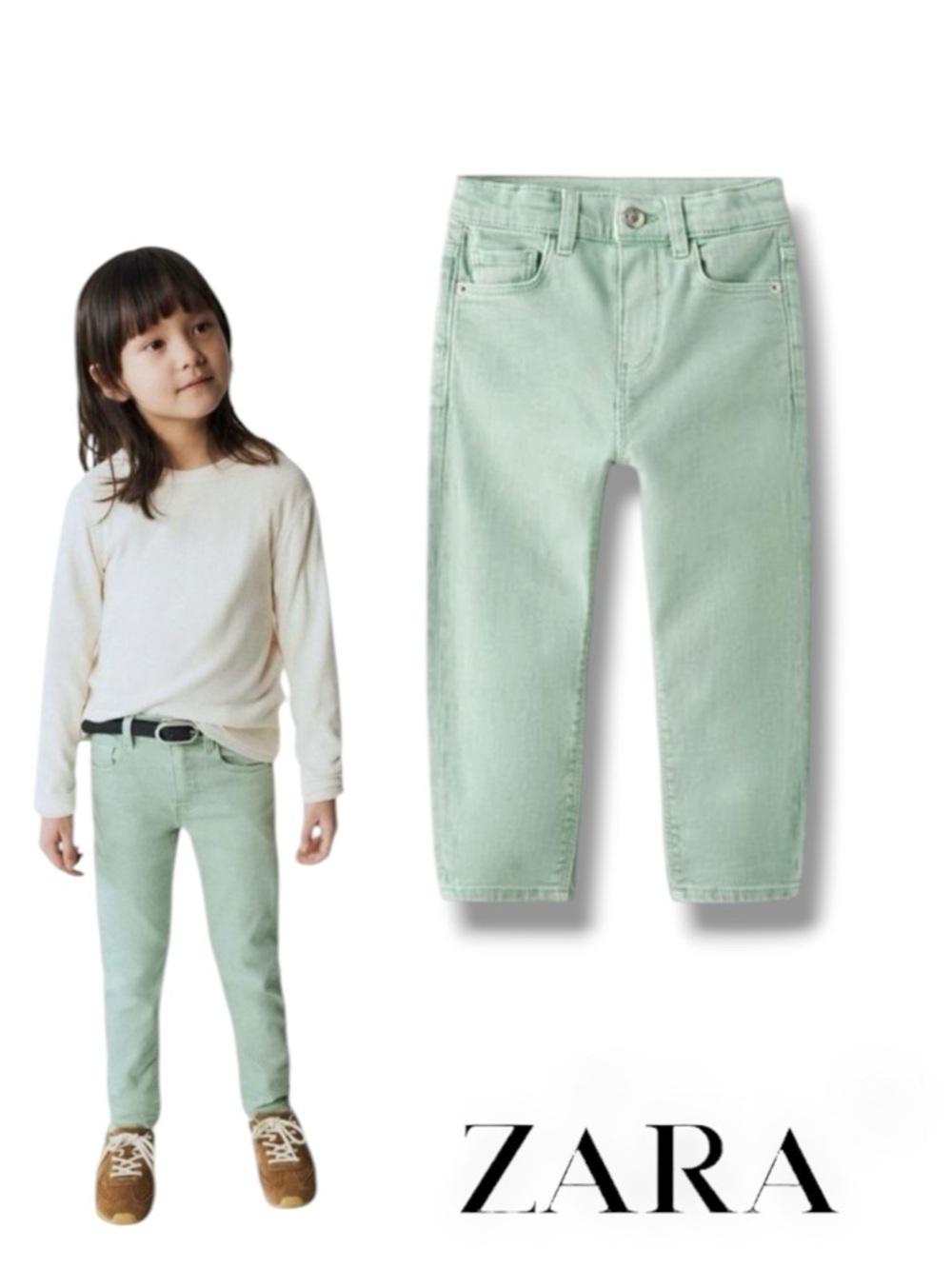 ZARA Kids Mint Regular Fit Jeans NWT Size 5T